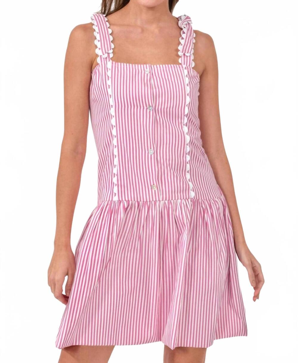 NEW GRETCHEN SCOTT ric roc and roll dress in stripe pink